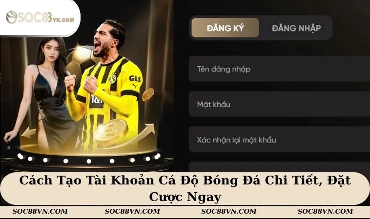 Cách tạo tài khoản cá độ bóng đá