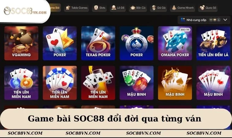 Game bài SOC88 đổi đời qua từng ván